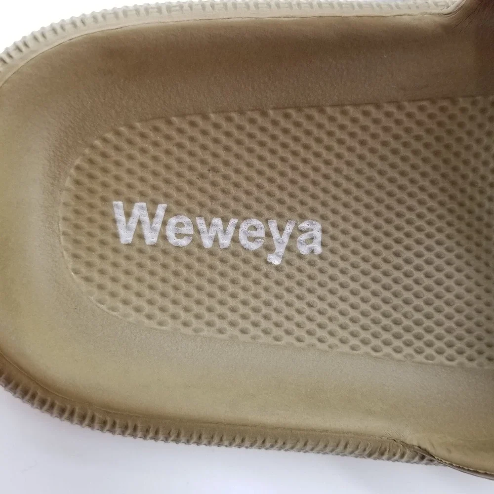 Weweya Men  Sandals Pillow Slippers Size 42-43 US 8.5/9.5  Double Buckle Olive‎